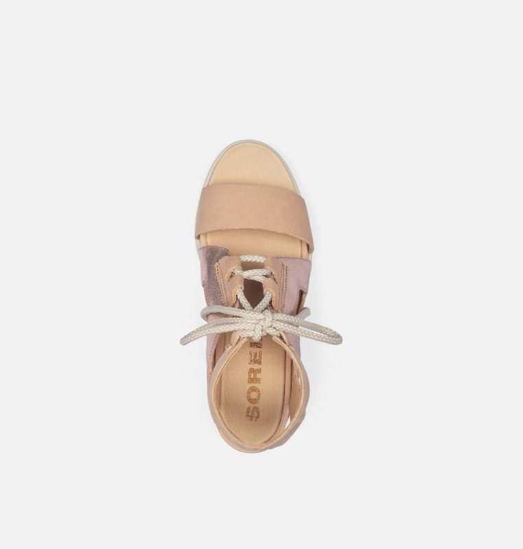 Sorel Dam Sandaler Beige/Brun - Joanie™ Ii Ankle Lace Wedge - MYU-563728